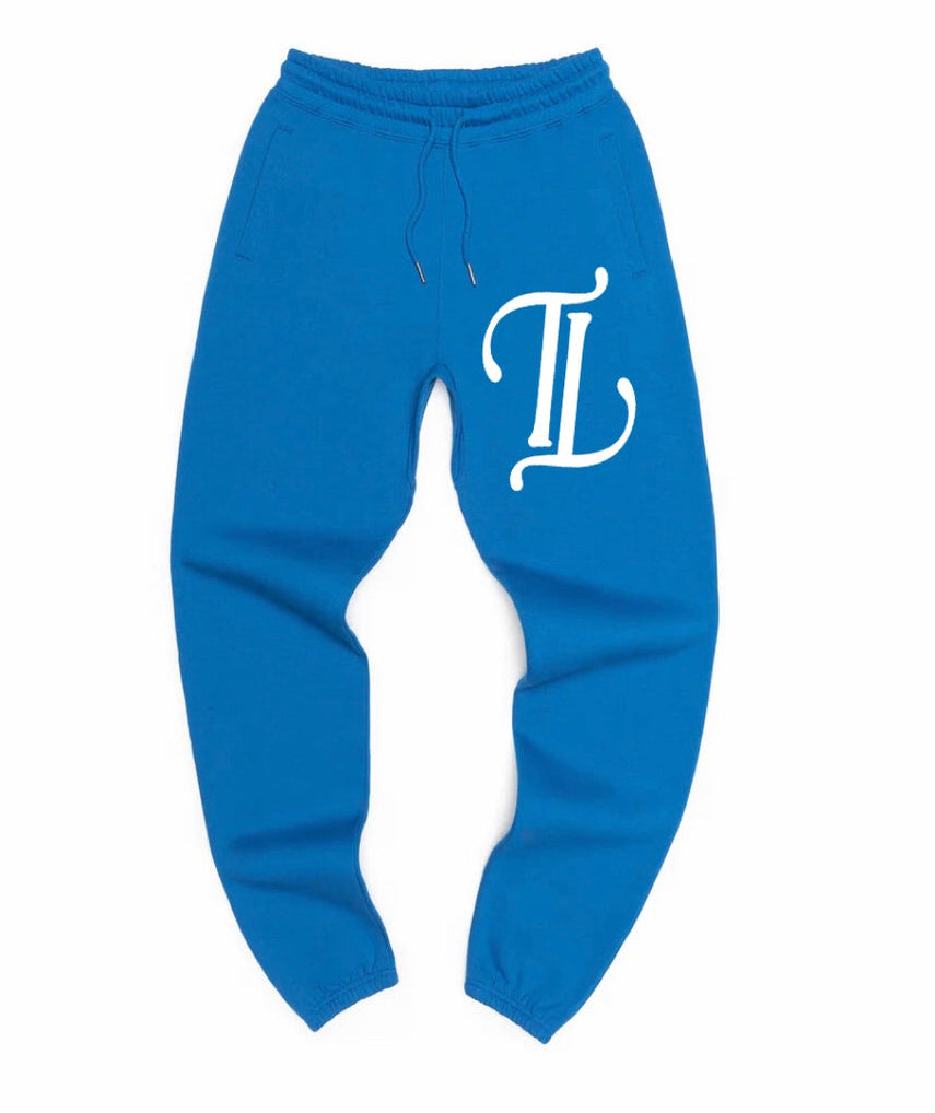 Royal Blue Sweatpants White Logo