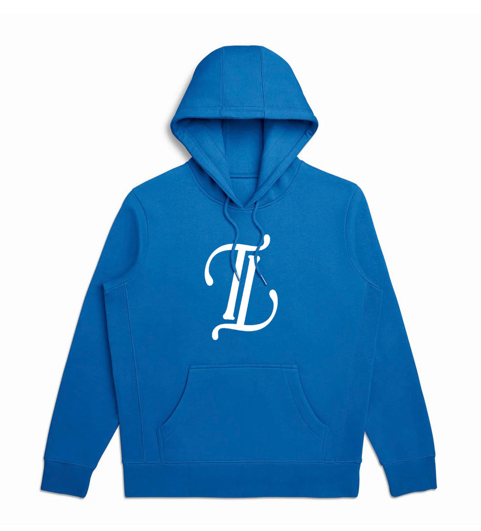 Royal Blue Hoodie White logo