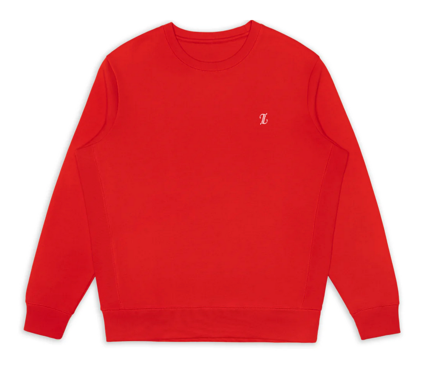 Red Crewneck Sweatshirt Small White TT