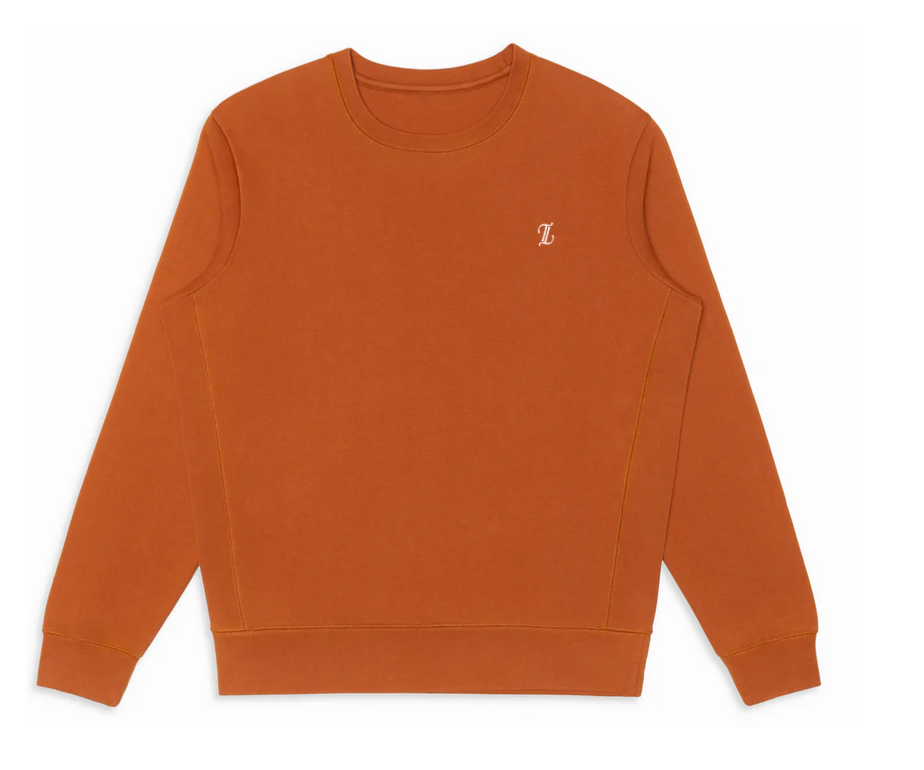 Orange Crewneck Sweatshirt Small White TT