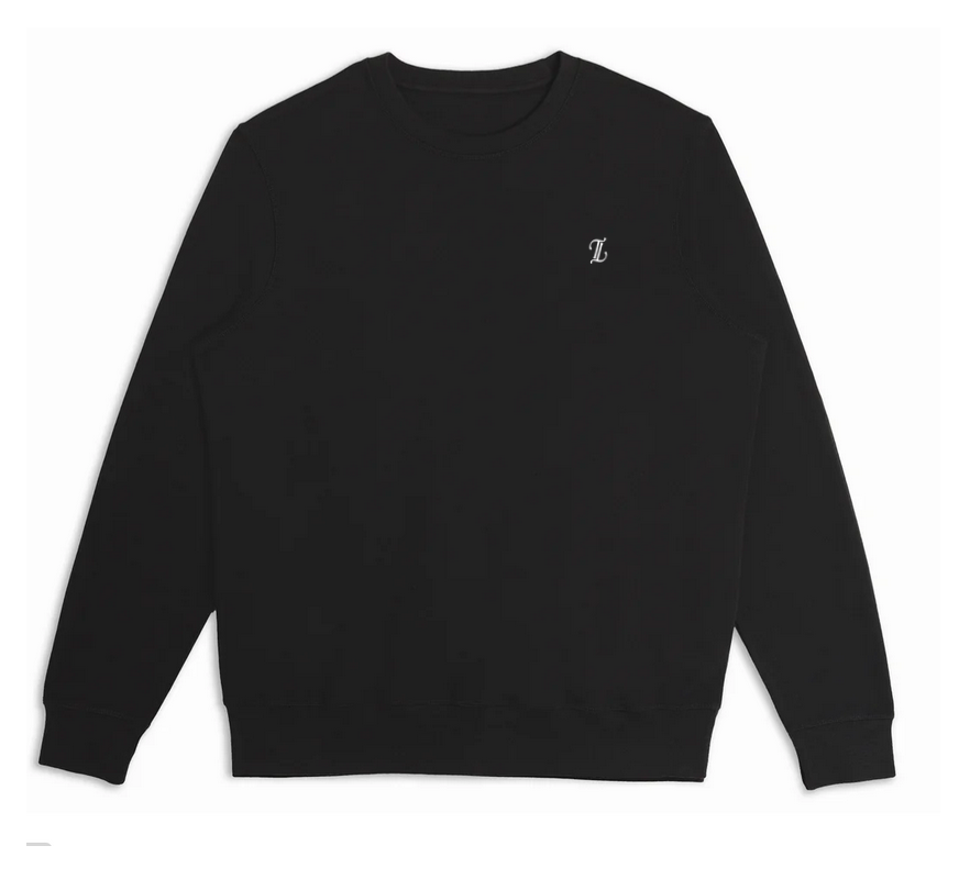 Black Crewneck Sweatshirt Small White TT